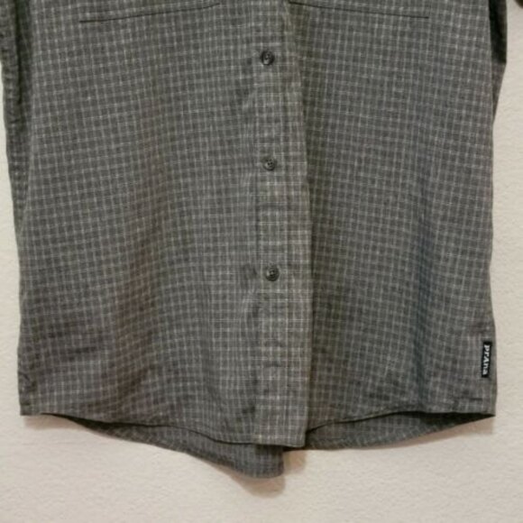 Prana Vented Outdoor Shirt Mens Medium Gray Hiking Fishing Travel - Picture 6 of 10